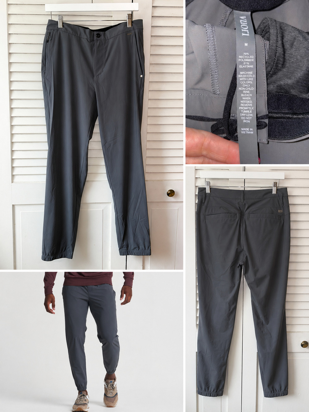 Vuori Meta Jogger Pants Charcoal Gray Men’s Medium Performance Golf Stretch - Picture 2 of 5